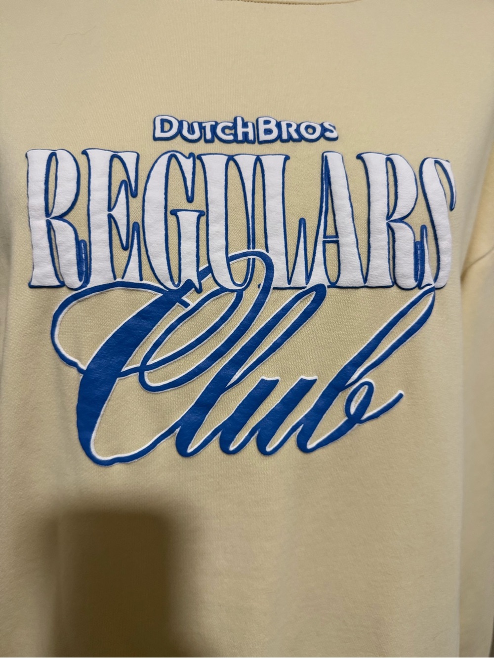 Dutch Bros Regulars Club Unisex Cream Sweatshirt NWOT - Picture 2 of 6